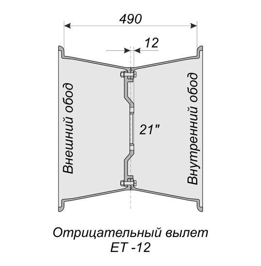 19х21 LT  wheel with the hub for UAZ