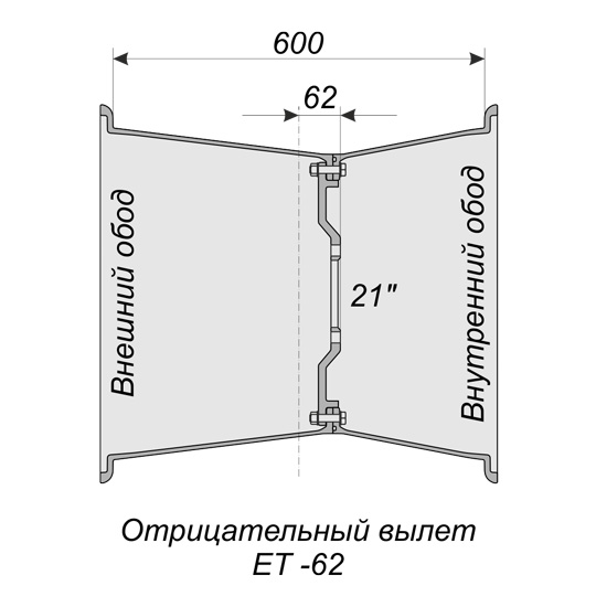 Диск 23х21 LT со ступичной частью 6х139,7, DIA 110